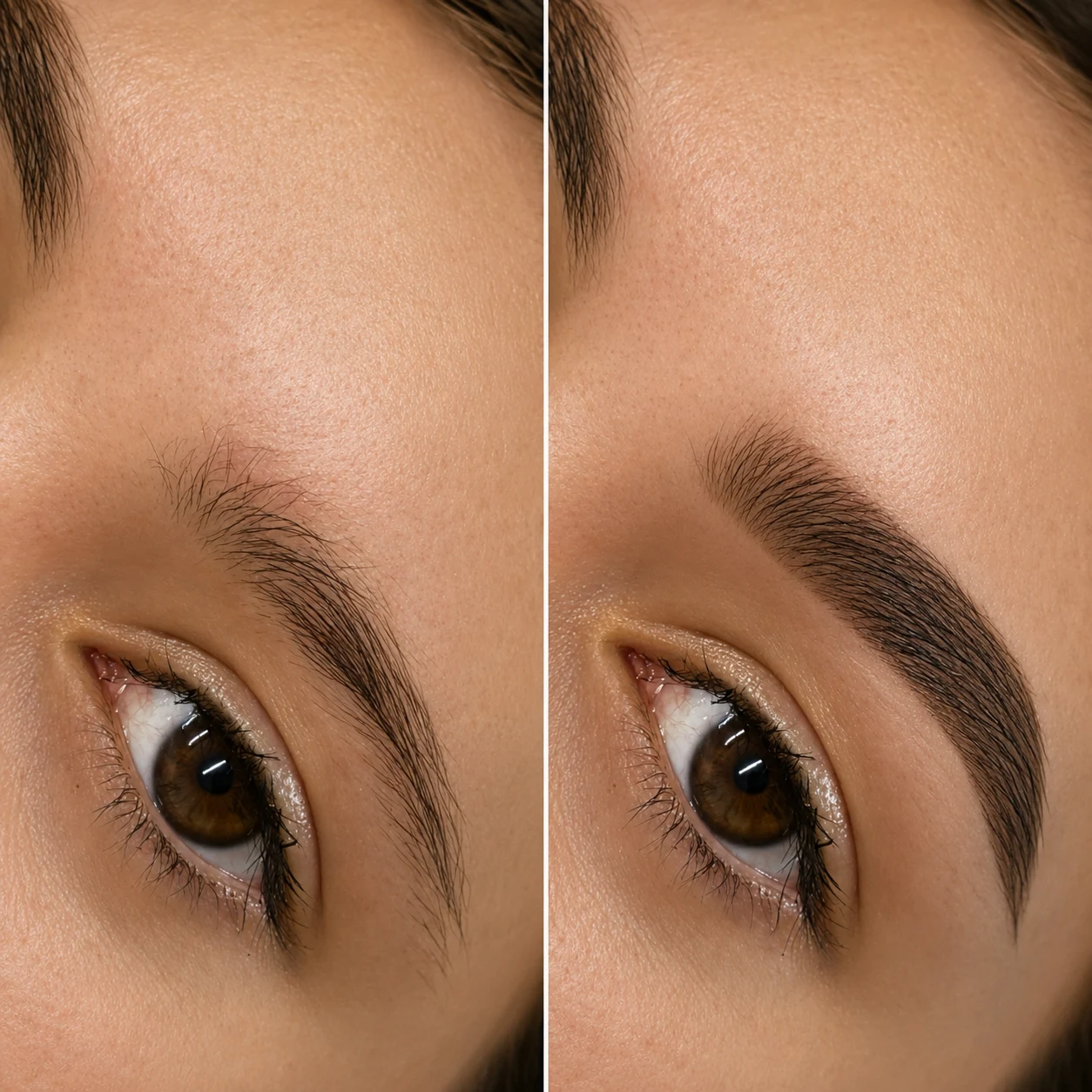 Antes e depois de Embelezamento do Olhar no Instituto Beatriz Oliveira em Limeira/SP