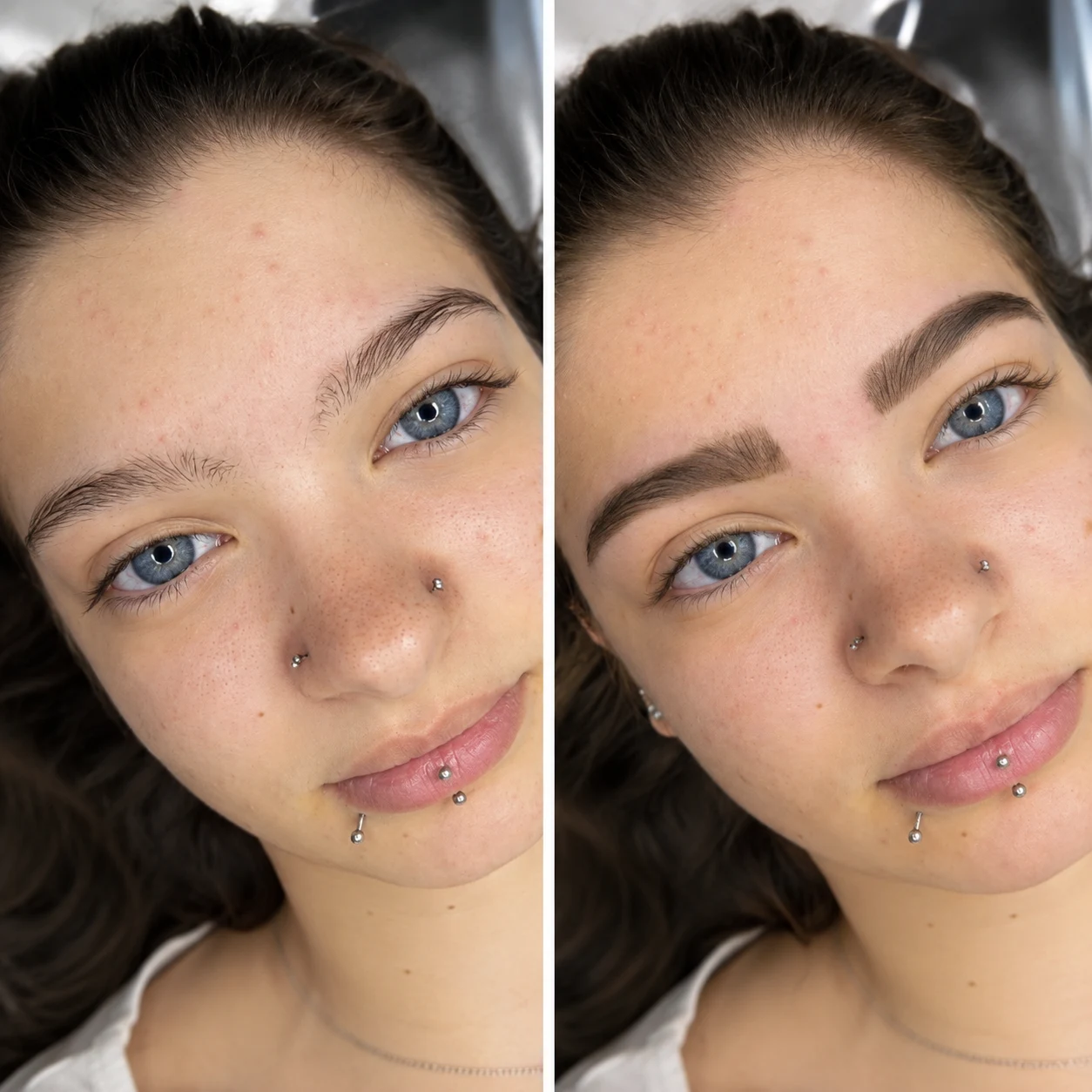 Antes e depois de Embelezamento do Olhar no Instituto Beatriz Oliveira em Limeira/SP